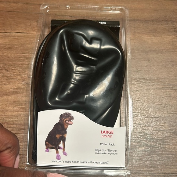 PawZ Rubber Dog Boots Large Purple Waterproof Reusable Disposable Protex 12 pk - Picture 2 of 3